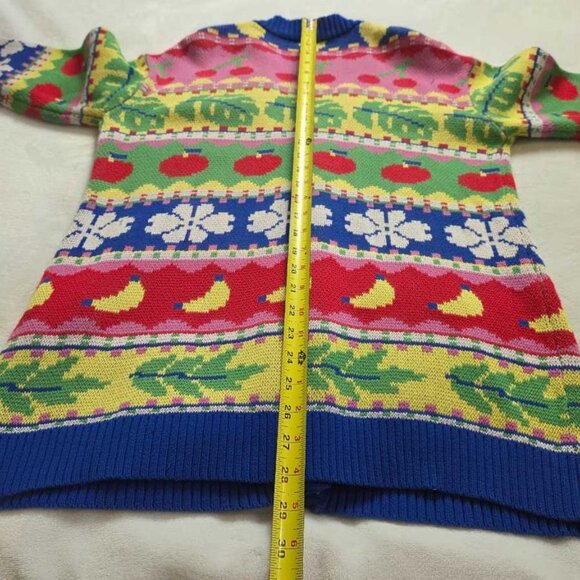 XS Farm Rio x Anthropologie Sweet Orchard fruit knit cardigan oversized sweater - Picture 12 of 12